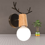 Creative Nordic Applique En Bois Simple Personnalité Balcon Allée Chambre d'enfants Restaurant Fer Applique Murale (sans ampo