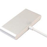 TD® Alliage d'aluminium argenté TYPE-C vers HDMI + PD + USB3.0 * 2 convertisseur pour ordinateur portable quatre en un