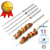 6 bâtons fourchette de barbecue en acier inoxydable barbecue allongé en acier inoxydable signe de barbecue signe de kebab fou