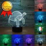 TD® Lampe optique poser décoratif tactile 7 couleurs illusion optique - modèle tortue - faible consommation câble USB ou 3 piles AAA