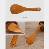TD® Ustensiles de cuisine couleur naturelle poêle antiadhésive ensemble spécial de 4 ensembles de cuillères à soupe et cuillères à r