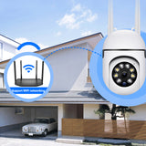 TD® Caméra HD ampoule surveillance intérieure machine à tête secouante interphone bidirectionnel réseau de vision nocturne 1080P