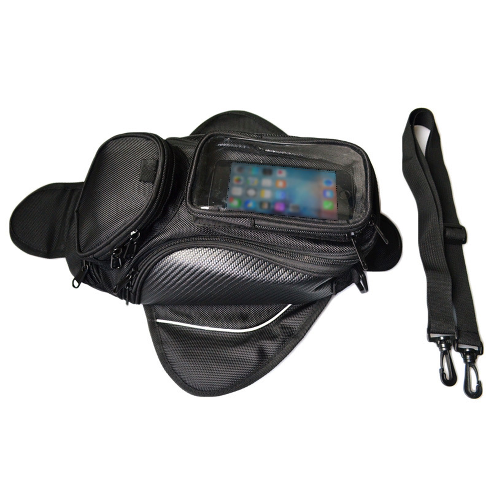 TD® Sac de réservoir de carburant noir pour moto grand écran sac de voyage étanche sac étanche pour moto sac magnétique sac magnétiq