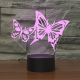 TD® Décoratif USB Papillon 7 Couleurs Télécommande Illusion Optique Veilleuse 3D Visualisation Tableau Bureau Lampes 3D Glow LED ☼72