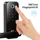 TD® Serrure intelligente empreinte digitale serrure de mot de passe maison anti-vol porte en bois bureau appartement APP serrure