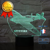 TD® Décoratif USB Avion 7 Couleurs Télécommande Illusion Optique Veilleuse 3D Visualisation Tableau Bureau Lampes 3D Glow LE QX87773