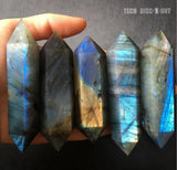 TD® Pointe en labradorite Pierre précieuse de protection, apaisante, énergie positive, relaxation Décoration aura chakra 16 x 4 cm