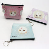 TD® Femmes Filles Cuir Petit Portefeuille Porte-Monnaie Multi-Fonctions Pièces de Monnaie Originalité /Tête de Chat/ Sécurité/ Rose