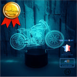 TD® Nouvelle Moto Tactile Dégradé Coloré Télécommande 3D Veilleuse Led Cadeau Visuel Petite Lampe De Table 3D