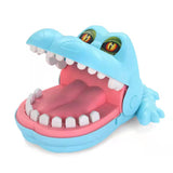 TD® Bite finger gros crocodile avec musique mordre les gens appuyez sur les dents jouet pour enfants silicone crocodile bleu