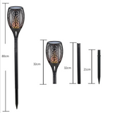 TD® Stillcool® 4pcs Lampe de jardin solaire flamme étincelle étanches éclairage extérieure décoration patio pelouse