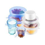 TD® Couvercle en Silicone Stretch 12 Pièces Couvercle en Silicone / Couvre-Savon / Pot Couvre sans BPA  Non Toxique Blanc Bleu