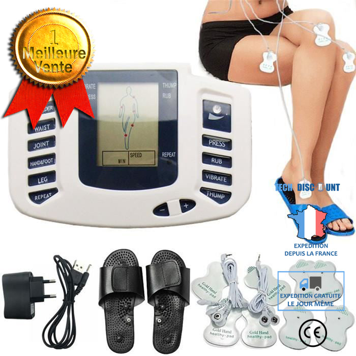 TD® Nouveau Stimulateur Electrique Massage de thérapie musculaire, Pulse dizaines Acupuncture avec thérapie pantoufle +