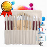 Ensemble de pinceaux Ensemble de 24 pinceaux nylon à poils grain de bois Ensemble de pinceaux à l'huile acrylique gouache aqu