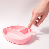 TD® Assiette à dîner en silicone pour enfants bébé avec division de ventouse apprendre à manger bol anti-chute vaisselle d'alimentat