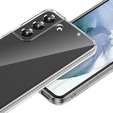 TD® Coque de téléphone transparente anti-empreintes digitales pour Samsung Galaxy S22 + matériau TPU antichoc à texture en métal nu
