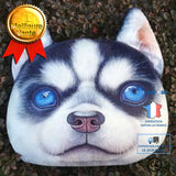 TD® Coussin imprimé tête de chien en 3D-accessoire de décoration maison-oreillette imprimé pour salon-coussin pour canapé et lit
