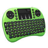 TD® Clavier Mini i8 Clavier QWERTY Sans Fil Design Ergonomique avec Touchpad Sommeil et Réveil Automatique / Vert