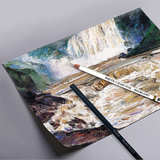 Ensemble de 15 pièces de peinture au fusain, fournitures d'art, charbon de bois blanc, poudre brillante, ensemble de pinceaux