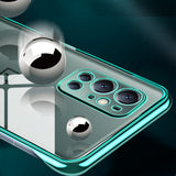 TD® Convient pour oneplus 9pro étui de téléphone portable transparent galvanoplastie sans bordure anti-chute demi-pack étui rigide