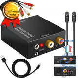TD® Convertisseur de signal audio numérique Analogique Grande coque numérique à fibre coaxiale au canal L / R 3,5 mm - adaptateur AV