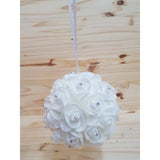 TD® Boule de fleur avec strasses pour décoration Table/ Salle de mariage BLANC x 1/ Fleur Rond perlée avec Accroche