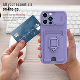 TD® Étui pour téléphone portable adapté pour iPhone12PROMAX multi-fonction push fenêtre carte coque souple carte sac anneau support