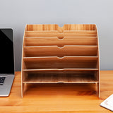 TD® Étagère Étagère en bois en forme d'éventail Étagère à dossiers de bureau Étagère de rangement pour fournitures de bureau Étagère