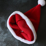 Chapeaux de Noël Décorations de Noël Chapeaux adultes pour enfants Chapeaux rouges en peluche épaisse Chapeaux Noël Chapeaux