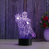TD® Demi-longueur Iron Man 3D veilleuse télécommande sept couleurs atmosphère cadeau veilleuse modèle de télécommande
