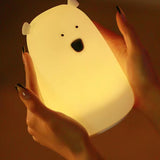 TD® Enfants bébé lampe Chambre de nuit Mignon Ours silicone LED Night Light/ Lumière de Nuit Chevet Chambre d'enfants /Décoration