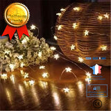 TD® Guirlande lumineuse LED impermeable en fil de cuivre d'etoile Lampe de fee de Noel Decor de fete de mariage, Blanc chaud 2 m An0