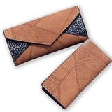 TD® Femmes Utilisation Quotidienne Embrayages Sac à main de Qualité Pochette Sac à Main de Mode porte-monnaie  marron Double Couleur