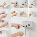 TD® Porte-dentifrices Distributeur automatique fixé porte-brosses à dents murals rangements salle de bain douche propreté pratique