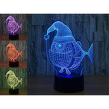 TD® Lampe optique poser décoratif tactile 7 couleurs illusion optique - modèle piranha - faible consommation câble USB ou 3 piles AA