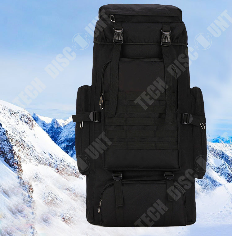 TD® Sac à dos de randonnée 60 L pour le camouflage en montagne couleur noir stockage randonnée camping matériau oxford stockage
