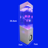 TD® Creative acrylique fish tank aquarium petit led méduse lumière coloré mini bureau aquarium technologie haut-parleur cadeau