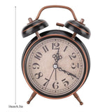 TD® réveils mécaniques rétro avec veilleuse légère à remontage manuel double jumeau cloche (noir)
