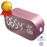 TD® Double Président Miroir Haut-parleur Bluetooth FM Support Horloge ，Haut-parleur de musique Bluetooth