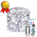 TD® Guirlande lumineuse LED en cuivre étanche Noël 10M 100 LED 8 modes avec Télécommande Blanc