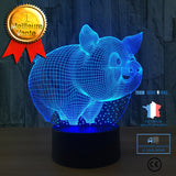 TD® Belle Cochon 7 Couleur Lampe 3D Visual Led Led Veilleuses pour Enfants Tactile USB Bébé Dormir Veilleuse 3D Lumière Lampe