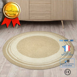 TD® Tapis cercle Funny Jute - Ø90 cm - Blanc
