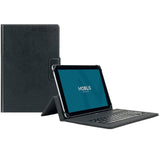 TD® Housse Folio Universelle en Cuir avec Clavier Bluetooth Français pour Tablette 9-11" Compatible iOS Windows Android Housse Noire