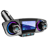 TD® Chargeur de voiture -Sans fil mains libres appelant chargeur de voiture Transmetteur FM lecteur MP3 adaptateur radio chargeur de