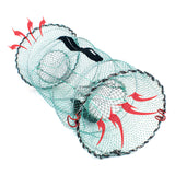 TD® Filet de pêche de printemps Cage de crabe ronde pliante Cage de crevettes fil Nylon maille solide et Durable matériel de pêche p