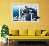 TD® Autocollant mural 3D orque salon espace extérieur affiche maritime art peinture pour enfant chambres plafond plancher décoraton