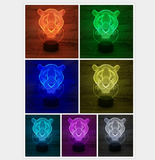 TD® 3D Lampe Illusion Optique Led Veilleuse 3D Lampe Lionne 7 Couleur Led Veilleuses Pour Enfants Toucher Led Led Table Usb Lampara