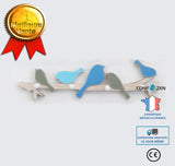 Patère bleu créatif oiseau bois murale crochet de porte étagère murale sac crochet patère vêtements ruraux suspendus rangée c