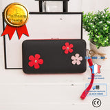 TD® Portefeuille pour femme - long porte-monnaie en cuir - porte-cartes sac à main Noir - accessoire de maroquinerie