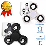 TD® Lot 2 Fidget Hand Spinner/Jouet Triangle Adultes Enfants /Jouet de Doigts/ Décompression- Anti stress/NOIR - BLANC